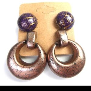 Elegant Purple and Bronze Earrings